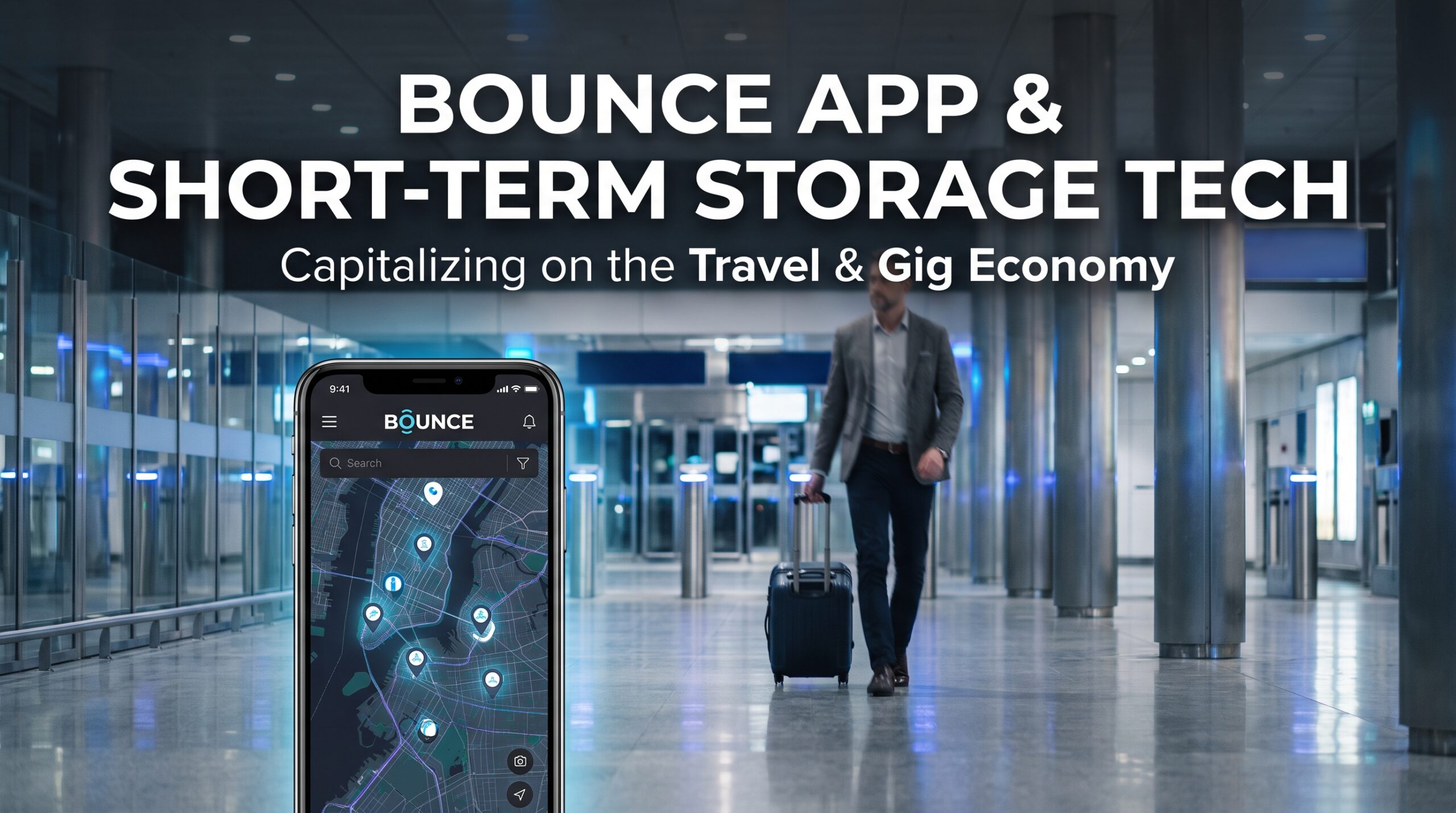 Traveler using luggage storage scaled